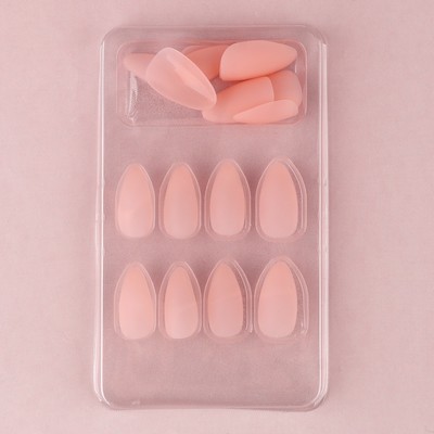 Накладные ногти «Естественные», 24 шт., клеевые пластины, форма миндаль, матовый, светло-бежевые