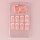 Накладные ногти «Классический френч», 24 шт, клеевые пластины, форма квадрат, цвет розовый/белый - фото 9078072