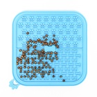 Коврик для лизания, 18.5×18.5 см, на присосках, силикон, голубой - Фото 4