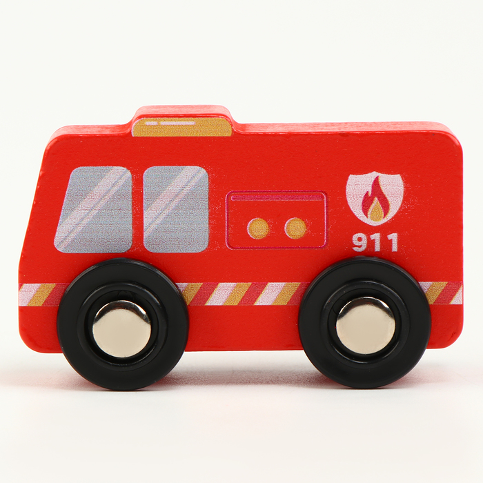 Детская «Пожарная машинка» совместима с набором Ж/Д «Транспорт» 7 × 3 × 4,5 см - фото 1896322668