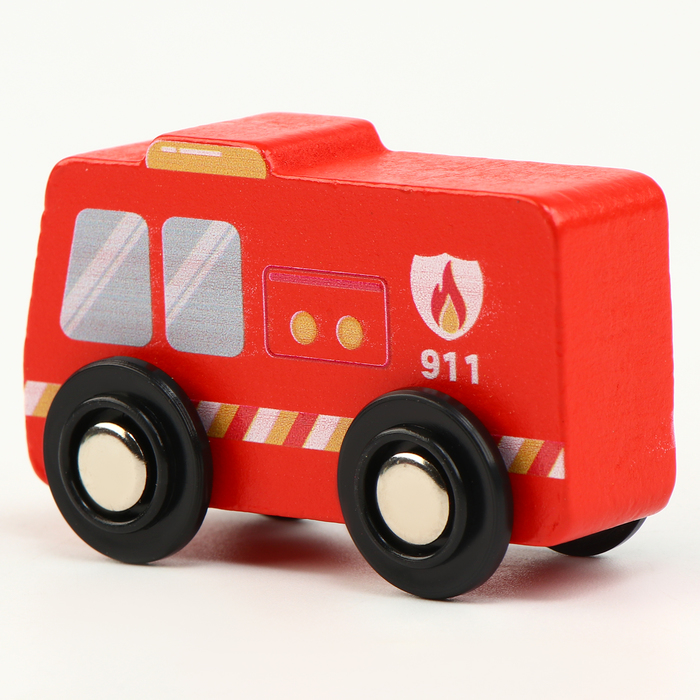 Детская «Пожарная машинка» совместима с набором Ж/Д «Транспорт» 7 × 3 × 4,5 см - фото 1896322669