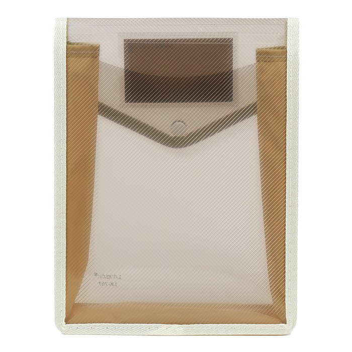 Папка-конверт на кнопке А4, 500 мкр, с расширением, вертикальная, карман для визиток, МИКС