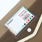 Папка-конверт на кнопке А4, 500 мкр, с расширением, горизонтальная, карман для визиток, МИКС - фото 9959316