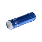 Фонарик ультрафиолетовый LUF-04, UV/LED, 9 Вт, 9 диодов, от батареек (не в комплекте), голубая - фото 9158579
