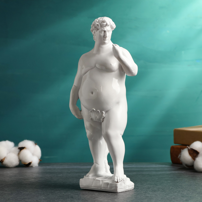 Интерьерная фигура "Толстый Давид" белый, 25х6х5см