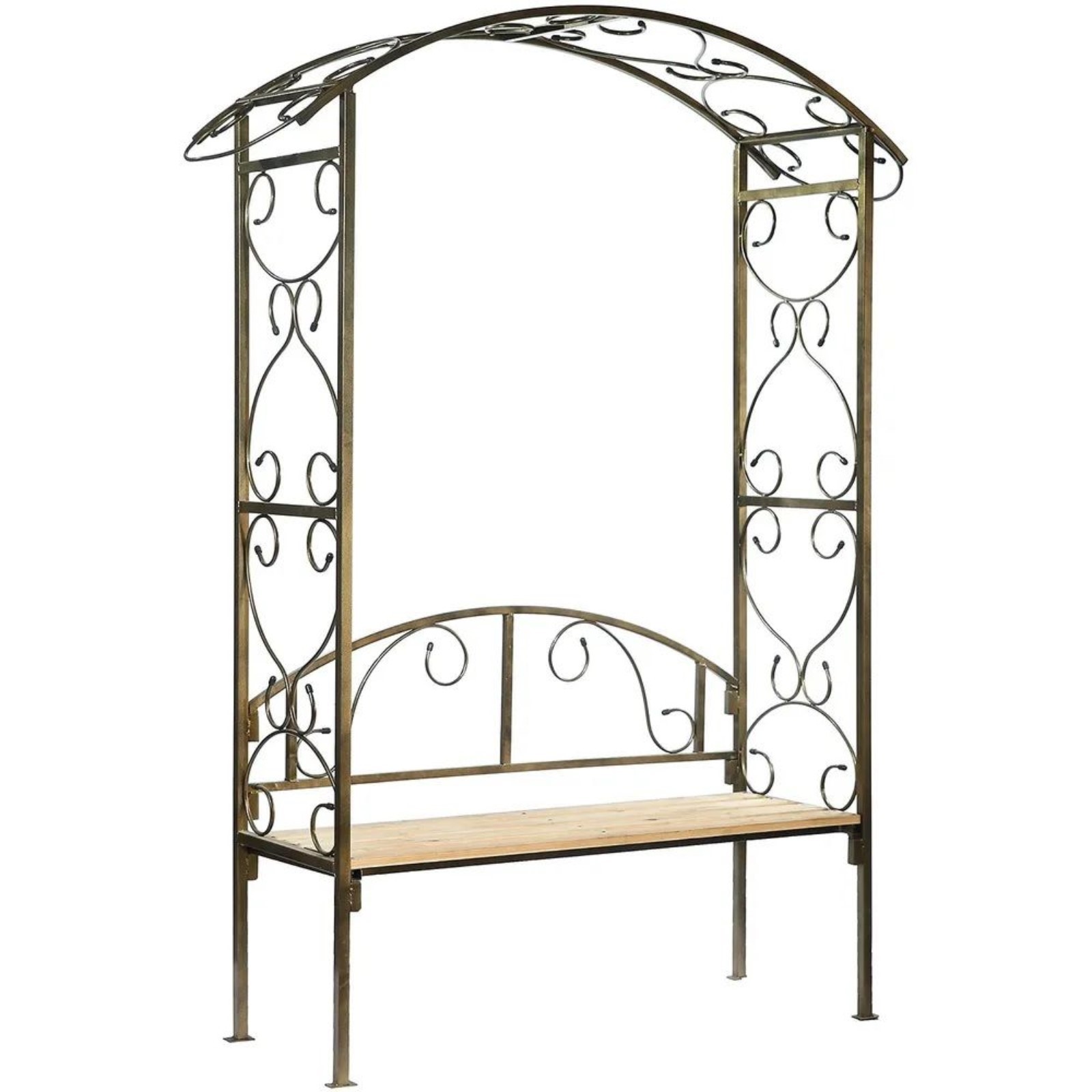 Арка садовая, со скамейкой, 220 × 135 × 50 см, металл, бронза (10349598 ...
