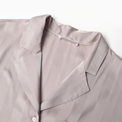 Пижама женская (рубашка, шорты) KAFTAN «Полоска», размер 40-42, бежевая