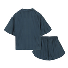 Пижама женская (рубашка и шорты) KAFTAN SILK "Полоска" р.40-42, темно-синий - Фото 10
