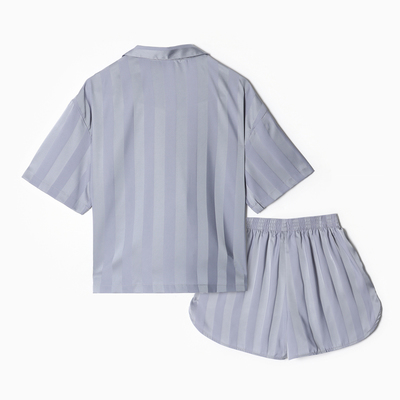 Пижама женская (рубашка, шорты) KAFTAN «Полоска», размер 48-50, голубая