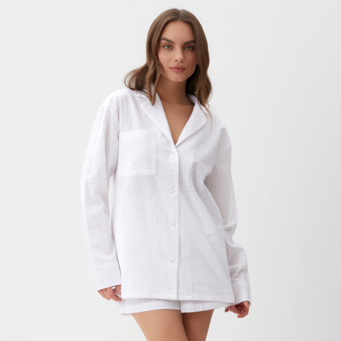 

Пижама женская (рубашка и шорты) KAFTAN Linen, р.40-42, белый