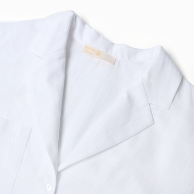 Пижама женская (рубашка, шорты) KAFTAN Linen, размер 48-50, белая