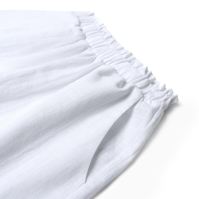 Пижама женская (рубашка, шорты) KAFTAN Linen, размер 48-50, белая