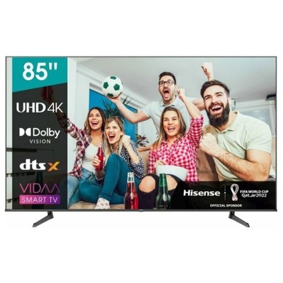 Телевизор Hisense 85A6BG, 85", 3840×2160, DVB-T/T2/C/S2, HDMI×3, USB×2, Smart TV, чёрный