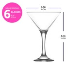 Набор бокалов для мартини Lav Misket, 175 мл, 6 шт - Фото 2