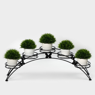 Подставка для цветов «Арка-5», d=12 см, 69×15.5×25.5 см, черный