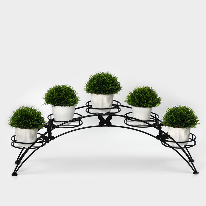 Подставка для цветов «Арка-5», d=12 см, 69×15.5×25.5 см, черный - Фото 1