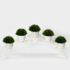 Подставка для цветов «Арка-5», d=12 см, 69×15,5×25,5 см, белый - Фото 1