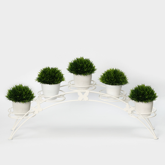 Подставка для цветов «Арка-5», d=12 см, 69×15,5×25,5 см, белый - Фото 1