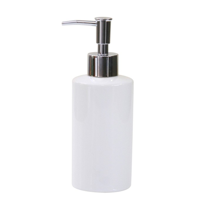Дозатор Axentia Bianco для жидкого мыла из белой керамики, Ø 6, высота 18 см объем 300 мл - Фото 1