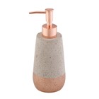 Дозатор Axentia Concrete для жидкого мыла из серой с золотом керамики, Ø 7,3 см, 180 мл - фото 304640129