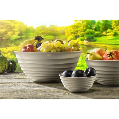 Миска EmHouse, 2 л, диаметр 22х10 см, белая, цвет МИКС