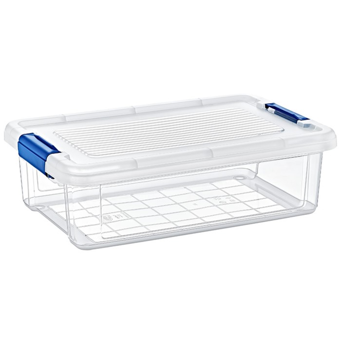

Короб для хранения вещей StorMax Glassy HobbyLife 6 л, прозрачный, с крышкой и зажимами