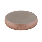 Мыльница Axentia Concrete круглая из керамики серая с позолотой, Ø 10,7 см - фото 301360686