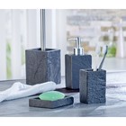 Гарнитур для туалета Axentia Granada из сланца, натуральный камень антрацит 9,5х36х9,5 см - Фото 4