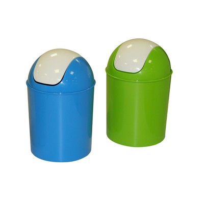 Ведро Axentia для мусора 7 литров, качель, Ø 19,5 см, высота 30 см пластик, синий, зелёный   1035179