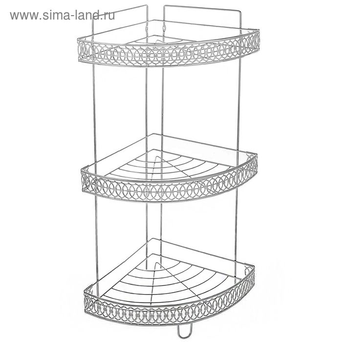Полка угловая 3-х ярусная Доляна, 22×22×57 см - Фото 1
