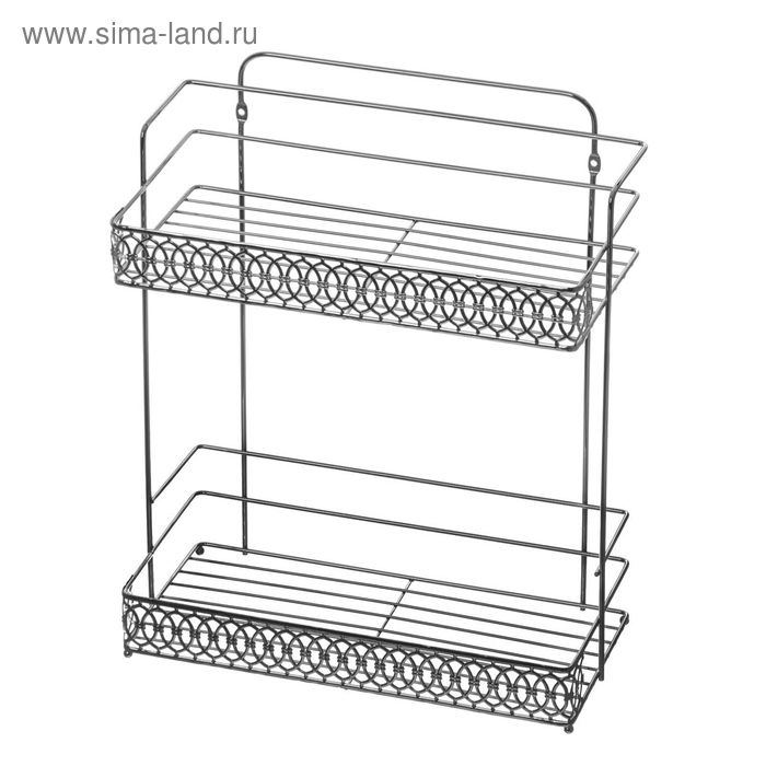 Полка 2-х ярусная Доляна, 28×14×34 см, цвет хром - Фото 1