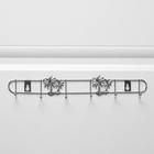 Вешалка настенная на 6 крючков Доляна «Лето», 33,5×3,5×5,5 см, цвет хром - Фото 1