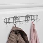 Вешалка настенная на 6 крючков Доляна «Лето», 33,5×3,5×5,5 см, цвет хром - Фото 4