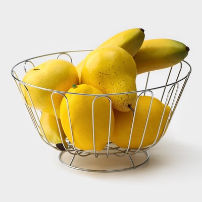Фруктовница Доляна, 23×23×11 см, хром