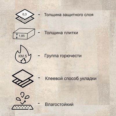 Модульная виниловая плитка Tarkett GROOVE Larry, 457.2×457.2 мм, толщина 1.85 мм, 3.554 м²