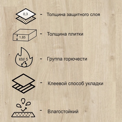 Модульная виниловая плитка Tarkett GROOVE Marvin, 914.4×152.4 мм, толщина 1.85 мм, 3.066 м²