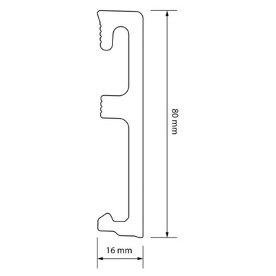 Плинтус напольный ПВХ Salag Alpha 80 grey AP81U2, 220х1,5х8
