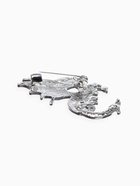 Брошь "Дракон" с сердечком, цветная в серебре - фото 809301577