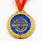 Медаль школьная на Выпускной «Выпускник», на ленте, золото, металл, d = 4 см - Фото 3