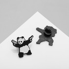 Набор значков (2 шт.) «Бандиты», цветной в чёрном металле - Фото 4