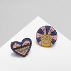 Набор значков (2 шт.) «Эмоции», цветной в чёрном металле - Фото 2