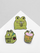 Набор значков (3 шт.) «Лягушачьи напитки», цвет зелёный в чёрном металле - Фото 7