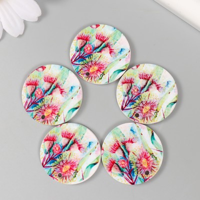 Декор для творчества дерево «Круг. Цветущий чертополох», d=3 см