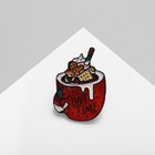 Значок «Пряность» кружка со сладостями, цветной в чёрном металле - фото 9078431