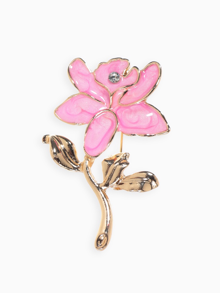 Брошь «Цветок» перламутровый, цвет розовый в золоте - Фото 1