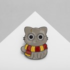 Значок «Котик» из Гриффиндора, цветной в чёрном металле - Фото 1