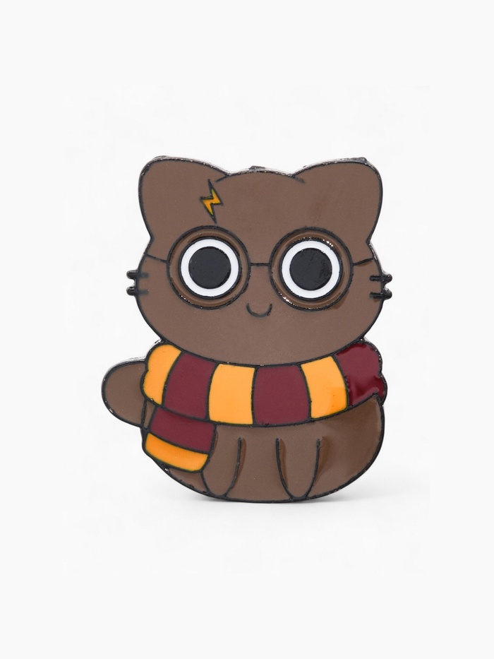 Значок «Котик» из Гриффиндора, цветной в чёрном металле - Фото 1