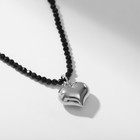 Кулон на декоративной основе «Сердце» изящное, цвет чёрный, 36,5 см - фото 9078490