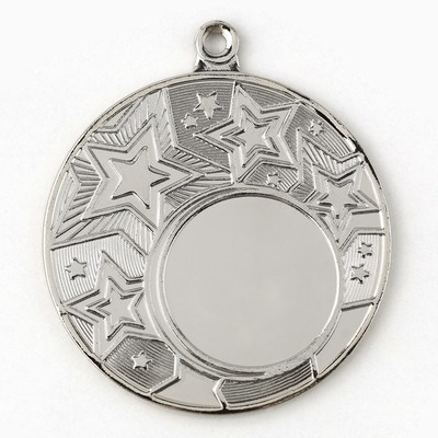 Медаль под нанесение 188, «Звезды», d= 5 см. Цвет серебро. Без ленты