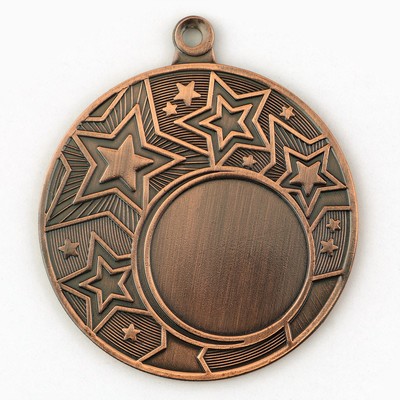 Медаль под нанесение 188, «Звезды», d= 5 см. Цвет бронза. Без ленты